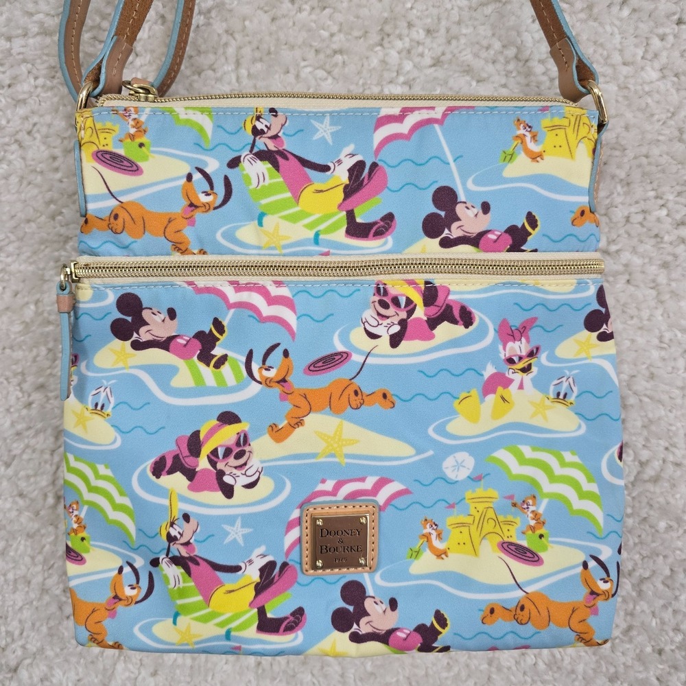 Dooney & Bourke Disney Parks Beach Crossbody Bag Aulani Fab 5 Blue Mickey Mouse